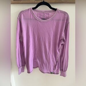 Free People Lilac Long Sleeve Crew Top
